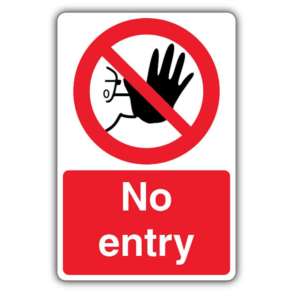 V Safety No Entry - No Access Safety Sign - 400 x 600 mm - RA2 Reflective 3mm Aluminium Composite