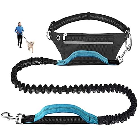 Pet Room Joggingleine Hunde für Laufen, Joggen, Wandern. Hunde Joggingleine mit bauchgurt. Jogging Hundeleine für große und mittelgroße Hunde. Elastische und reflektierende Laufleine Cover