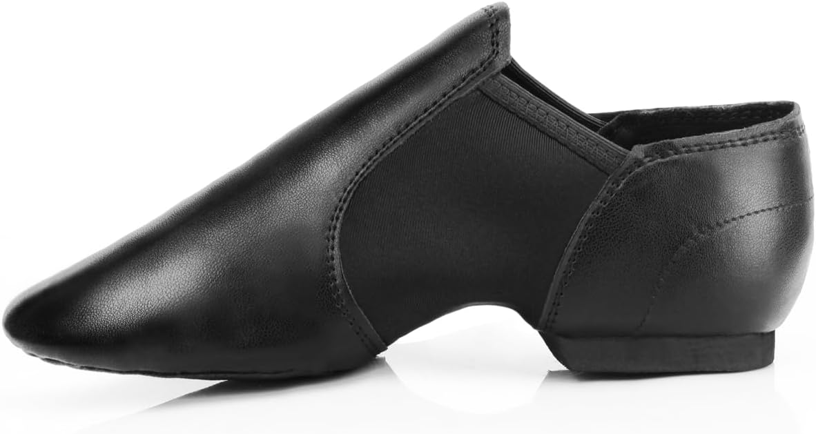 Black Jazz Shoes for Woman Men Girls,Split Sole Jazz Dance Shoes for Women Adult Leather Dancing Shoe