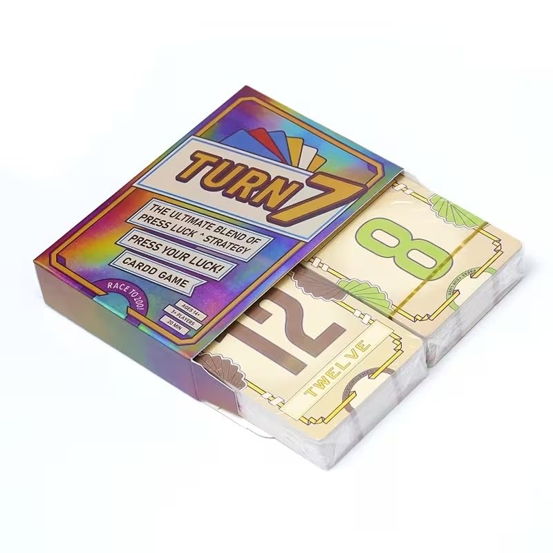 Image of Awestuffs Family Board Games for Adults and Kids - Flip 7 Card Game - Fast-Paced Press Your Luck Strategy Game, Quick to Learn, Perfect for Game Nights, 3+ Players, Ages 8 & Up (Flip 7)