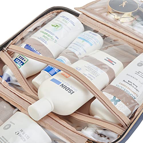 Nishel Large Size Toiletry Bag For Women, Travel Essentials Organizer, Hanging Makeup Case For Accessories, Cosmetics, Toiletries, Aegean-Blue #TOP4