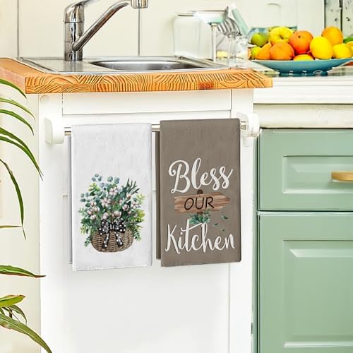 Bless-Kitchen-Hand-Towels-Decorative-Set-Eucalyptus-Kitchen-Decor-Hand-Towels-Highly-Absorbent-Suitable-for-Cooking-and-Baking-Farmhouse-Home-Decoration-17-x-26-Inch2-Pack Bless Kitchen Hand Towels Decorative Set Eucalyptus Kitchen Decor Hand Towels Highly Absorbent Suitable for Cooking and Baking Farmhouse Home Decoration 17 x 26 Inch2 Pack