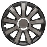 Fácil de montar 4 Tapacubos Tapacubos tipo flash VIII Negro/Gris para llantas de acero Citroen 15 pulgadas