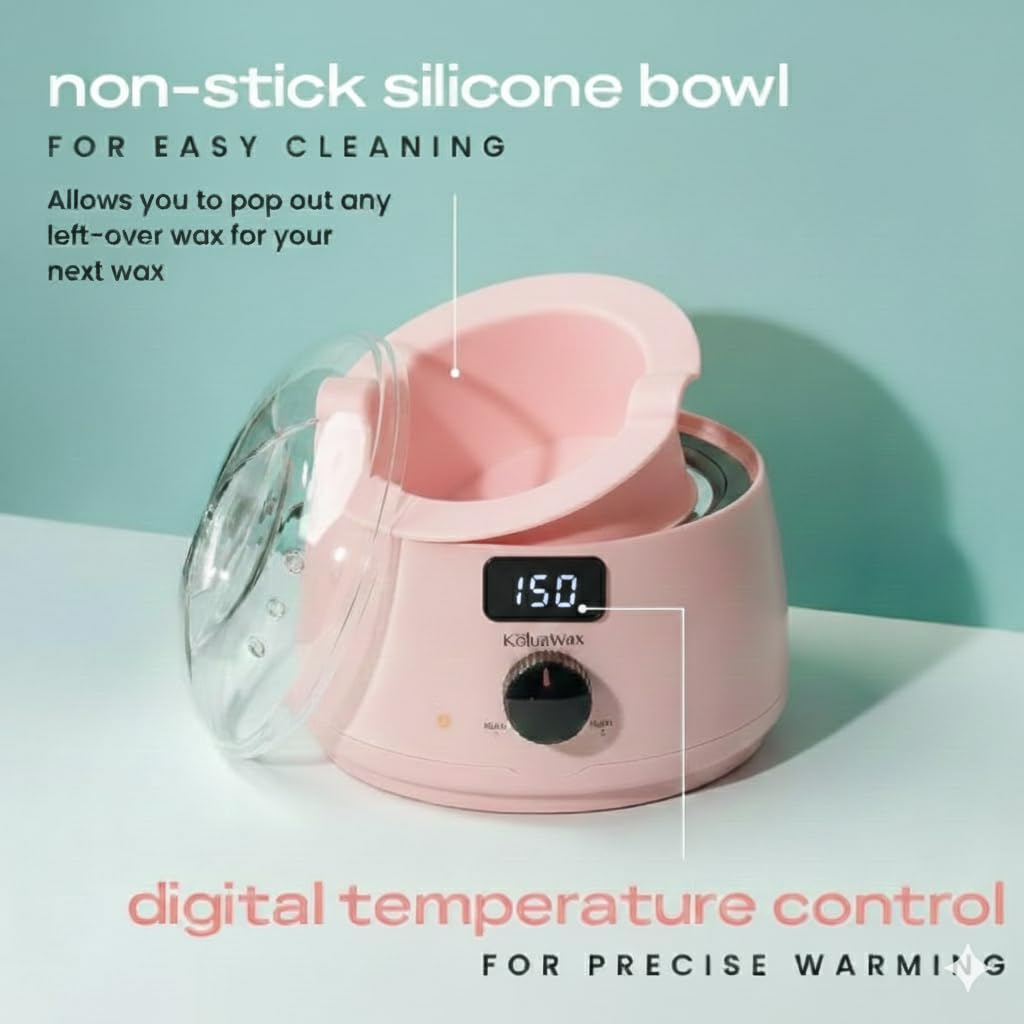 KoluaWax Premium Waxing Kit for Women - Beginner Friendly - Complete Wax Kit that includes 14oz of Wax Beads, Applicator, Pre and Post Care, Suitable for Sensitive Skin (Blush)