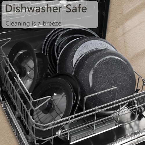 Image of GiPP Ceramic Pots and Pans Set Non Stick, Nonstick Detachable Handle Cookware Sets, Healthy Non Toxic PFAS PFOA & PTFE Free, Dishwasher &Oven Safe, Induction Kitchen Pot and Pan, 15 Piece Grey