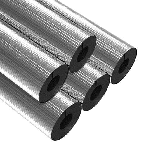 Janeepoch 20/34/48/60mm Rohrisolierung Isolierschaumrohr wasserdichte Frostschutz für Innen und Außen Rohre Aluminiumfolien Schaumisolierrohr (Size : 60mm x 20mm x 95cm)