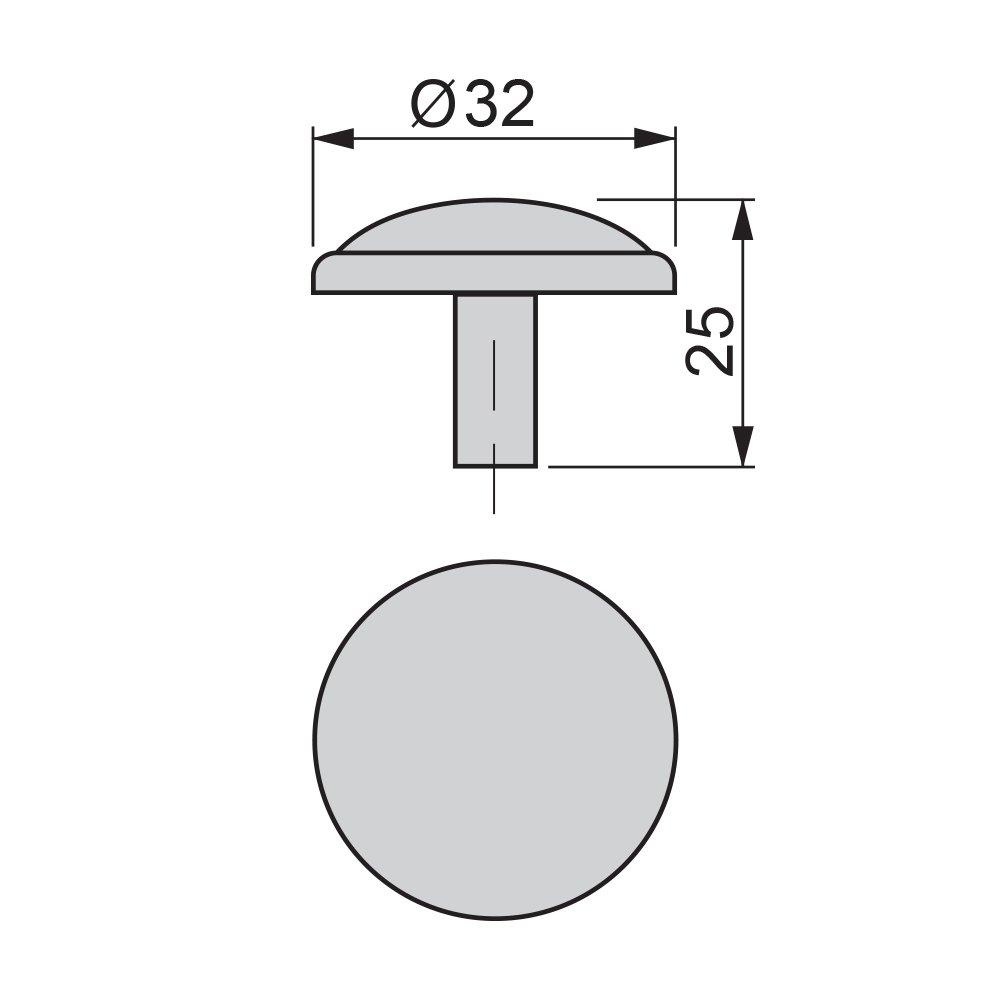Emuca - 900 Pastilles cache-vis, adhésive, D. 20 mm, Gris