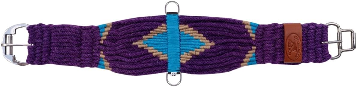 CHALLENGER 36" Western 23-Strand Wool Handwoven Roper Cinch Girth Purple 97132R-36