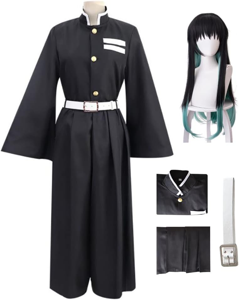 Tokitou Muichirou Costume Uniform Kimono Suit Full Set Halloween Outfit with Wig