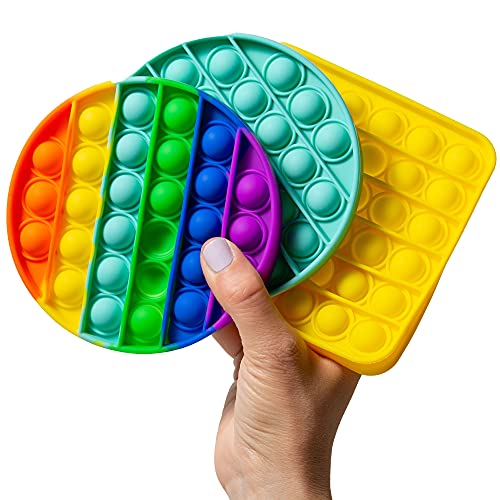 Pop It Fidget Toys 3 pack w Rainbow Pop it Pop its for boys Autism sensory toys Fidget toys for girls Anxiety relief Bubble popping sensory toy Pop fidget toy fidgets for kids pack figit toys pop itâ€™s
