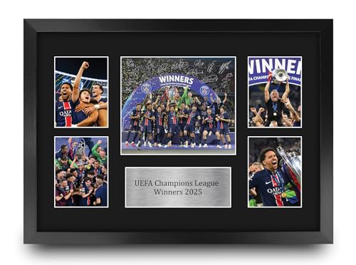 HWC Trading Paris Blue and Reds Cadeaux imprimés avec photo autographe signée pour les fans et supporters de football - A3 Encadré