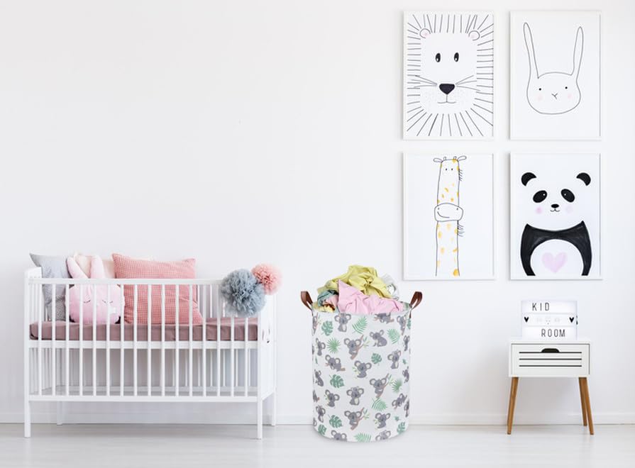 Image of Essme Baby Laundry Basket,Kids laundry hamper for Baby Room Decor,Nursery Hamper, Animal Basket,Gift Baskets,Home Organizer(Koala)