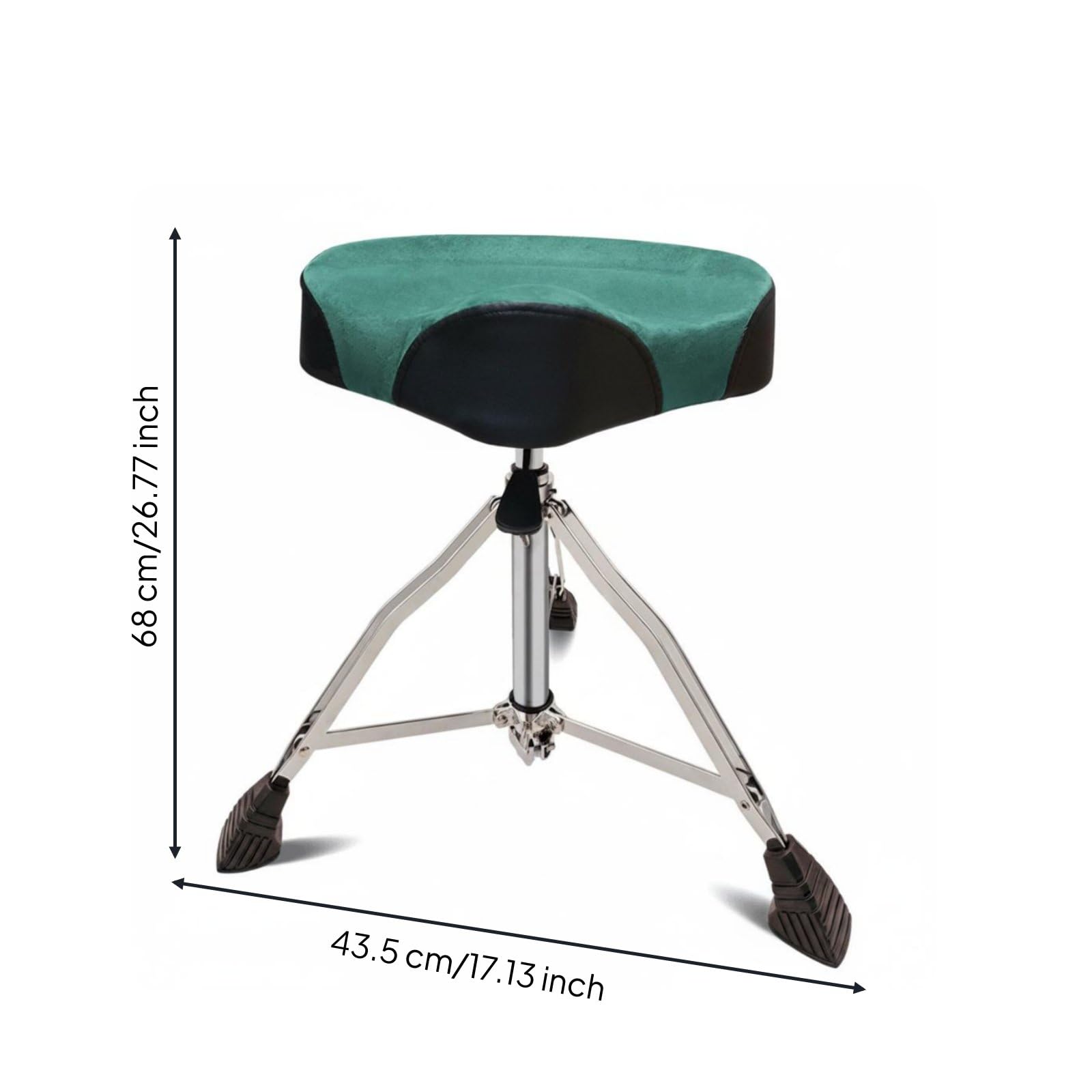 kowaku Asiento de Batería Ajustable Trono Sillín Taburete Almohadillado Regulable y Base Trípode de Metal para Ensayos, Verde, Taburete De Batería Tipo Silla De Montar con Ajuste De Presión De Aire