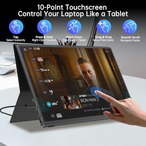 Image of 15.6 inch Portable Monitor Touchscreen FHD Laptop Screen Extender for Laptop