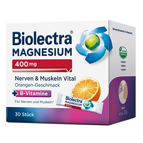 Biolectra 400 mg Nerven & Muskeln Vital Orange, 30 Stück: Für gute Nerven und entspannte Muskeln, mit Magnesium und B-Vitaminen, hochdosiert