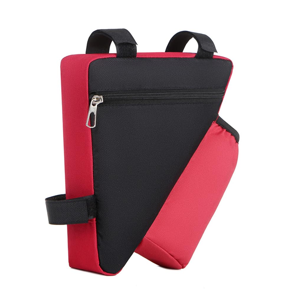 IFUDE Triangle Bike Bag with Water Bottle Bag Frame Bag for Phone, Tools, Pump, Wallet, Ebike Battery Storage Pouch MTB, Road and Hybrid Bikes Cycling Accessories (Red)