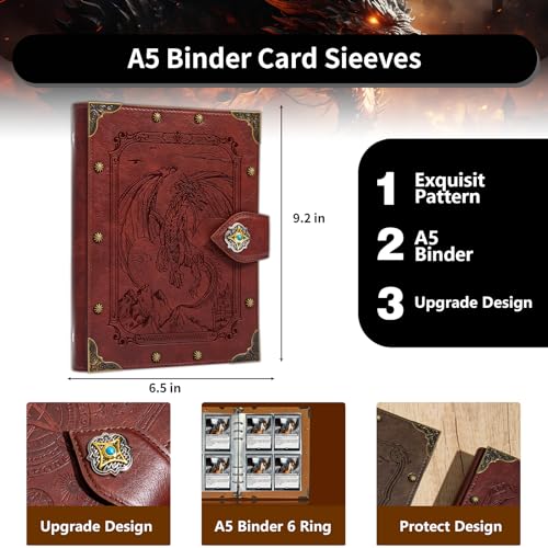 Image of Trading Card Binder Fit 240 Cards Card Binder 4-Pocket Trading Card | for Most Standard Size Game Cards TCG Game,Sports Trading Cards Collector Album