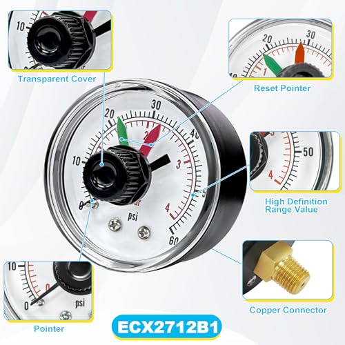 Image of ECX2712B1 Pressure Gauge with PTFE Sealant Tape