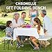 CHRONELL 6FT Folding Bench Portable, 6 Foot Plastic Foldable Chair with Carrying Handle & Lock, Waterproof Outdoor Bench for Garden Picnic Camping Dining Party Seat for Soccer Activities, 2 Pack