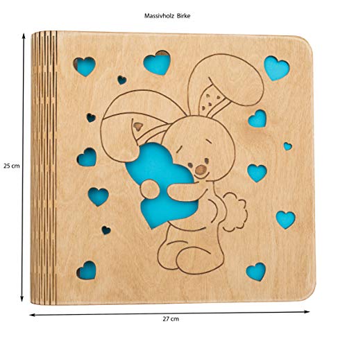 Fotoalbum zum Selbstgestalten, Massivholz Birke, 100 weiße Seiten, umweltfreundlich hergestellt. Schönste Erinnerungen… – Bild 3