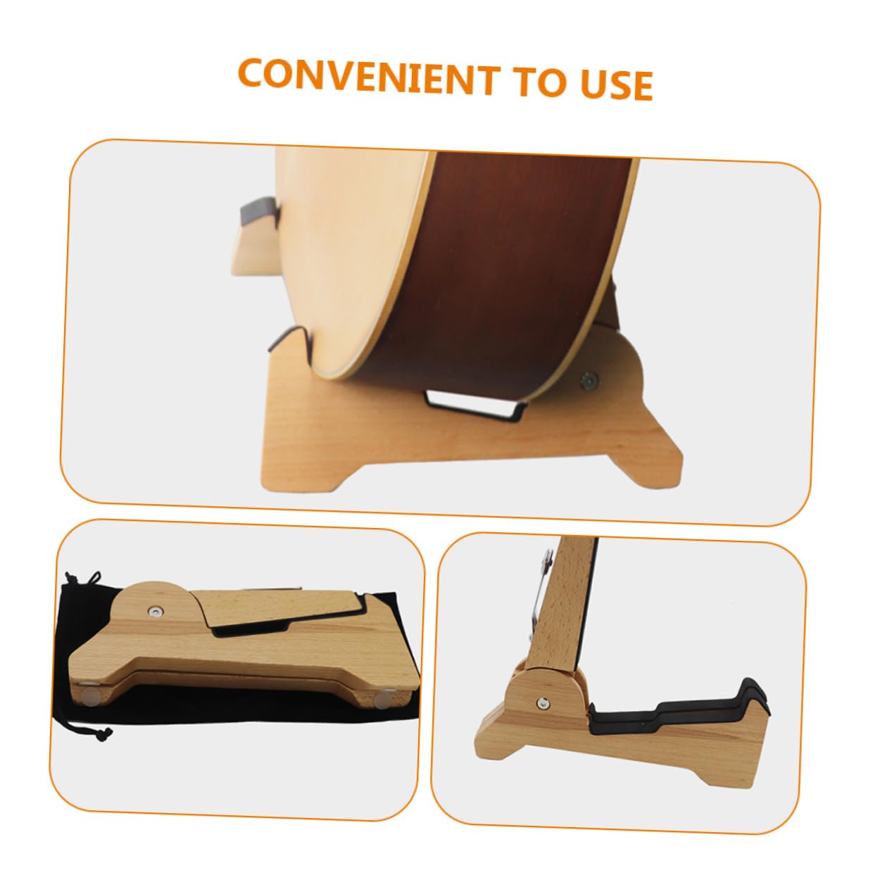 TOYANDONA Soporte de Guitarra de Madera Ligero y Portátil Guitarra Eléctrica, Adecuado para Tienda de Instrumentos Musicales o Uso en Casa