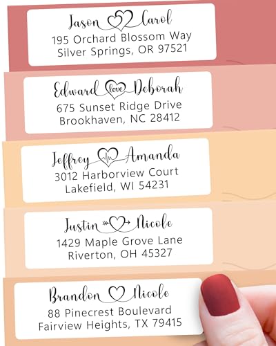 Personalized Return Address Labels Wedding - Custom Address Stickers for Wedding Invitations, Couples or Engagement (50-1000)