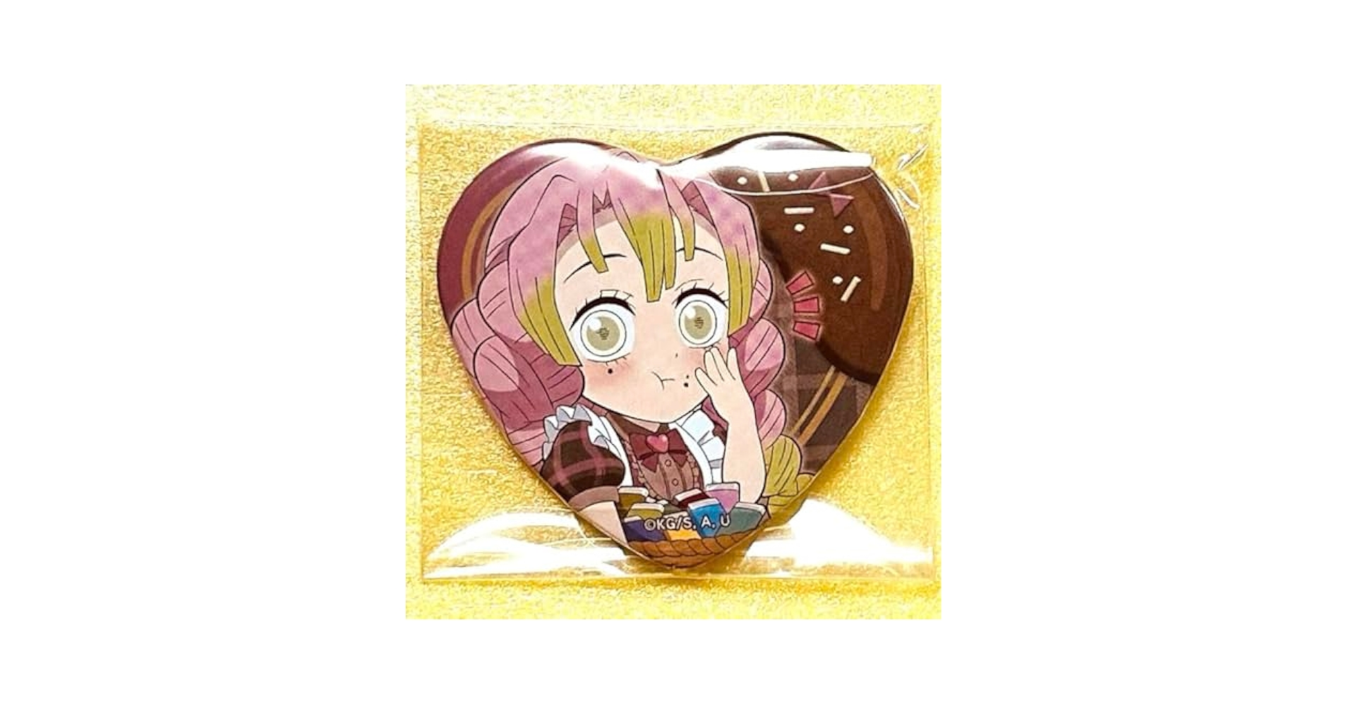 鬼滅の刃　バレンタイン　缶バッジ　しのぶ　ハート缶バッジ 鬼滅の刃 ufotable バレンタイン ハート型 缶バッジ 胡蝶しのぶ