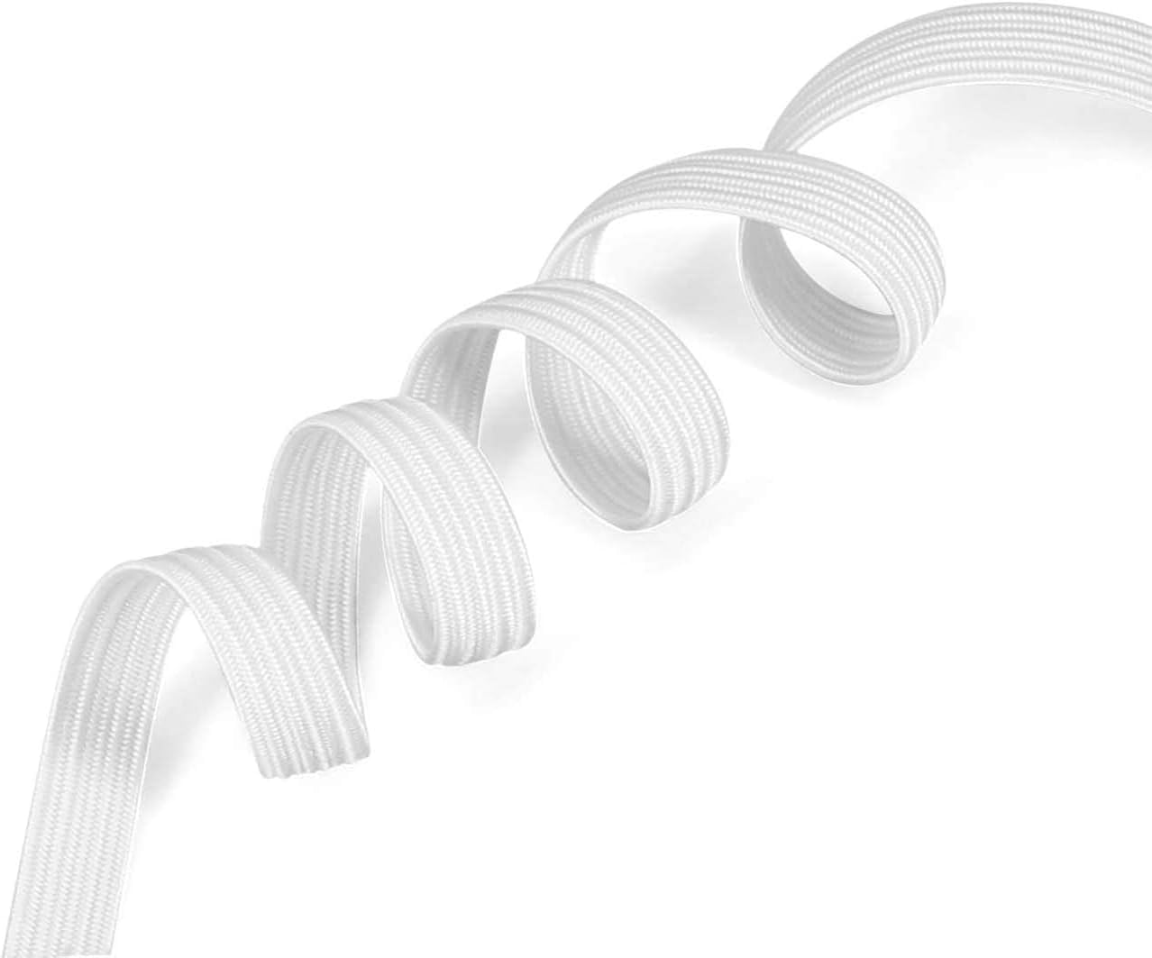 Ghar Sajaawat 0.25 inch(1/4 inch)/6mm Wide Premium Knitted Elastic | Used for Masks, Sewing, Stitching, Tailoring, Fashion Designing, Boutique (White, 25 Meter Pack) 1