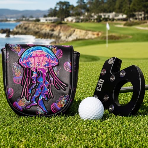 Couvre-club de golf méduse colorée : le cadeau idéal pour passionné de golf