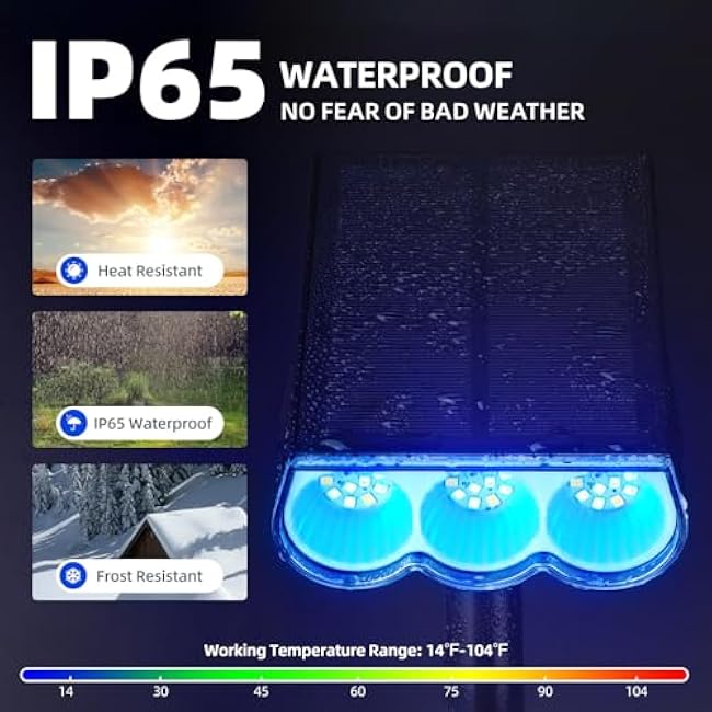 Barrina WRGB Solar Lights Outdoor, Color Changing Solar Landscape Lighting with 360¡« Horizontal Adjustable, RGB Solar Spotlights Outdoor for Outside, 6 Packs