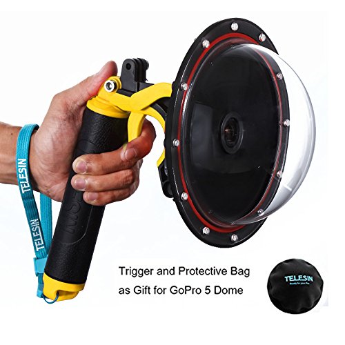 YOEMELY Dome Port for GoPro Hero 4/3+/3 Black Waterproof Diving Housing with Trigger and Protective Bag for Underwater Photography (T03)