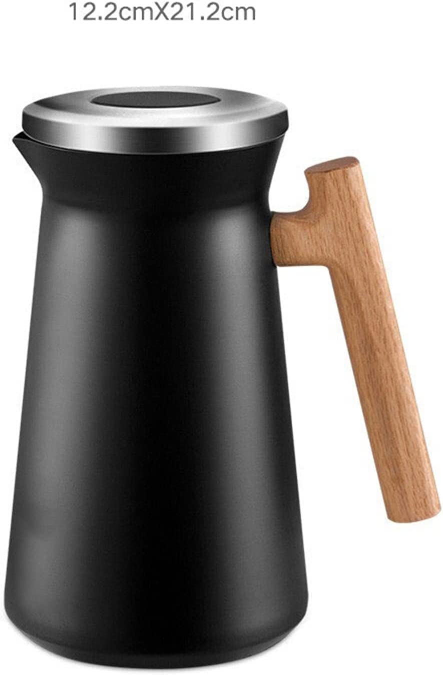 Perkolator Kaffeekanne Edelstahl tragbare Haushaltsisolierkaffeekanne Handbrauen Thermoskanne Wasserkocher Barista Geräte Kaffeezubehör (Color : Svart)