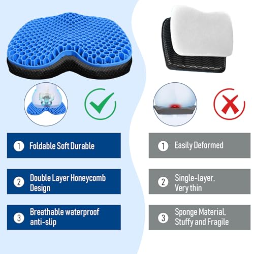 Cojín para asiento de kayak ohaayoo, gel impermeable antideslizante, 15 x 12.5 x 1.6 pulgadas miniatura 4