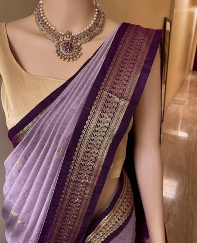 Image of South Cotton Gadwal Saree for Women | Celebrity Inspired Traditional Ethnic Wear | Chettinad & Kalyani Cotton Sarees | Soft Cotton Saree with Blouse Piece