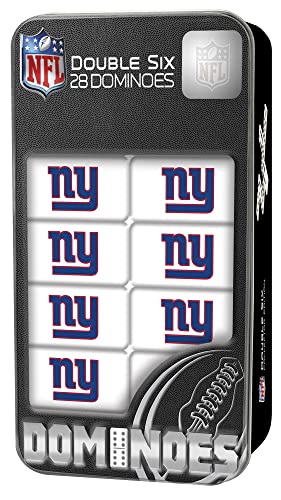 Masterpieces NFL New York Giants Dominoes Game, Collector Edition Double Six, 28 Resin Tiles with Team Logo in Tin, NY Giants Toy Gift, Ages 6+, Officially Licensed Football Fan Game - Thumbnail 2