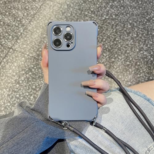 Étui en silicone souple pour iPhone 15 avec bandoulière pour vos sorties
