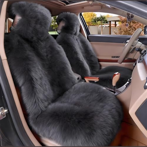 シートカバー 車用シートカバー プラッシュ素材 厚手ロングウール 取り付け簡単 疲労軽減 ストレス軽減 柔らかくフィット 運転席助手席後部座席対応