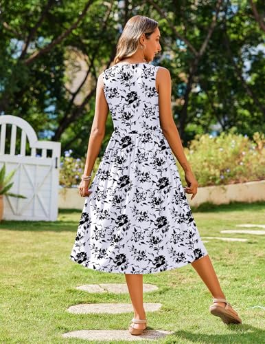 Image of Zeagoo Women's Summer Tank Midi Dress with Pockets Floral Sleeveless A-Line Casual Loose T-Shirt Dresses Beach Sundress 2026