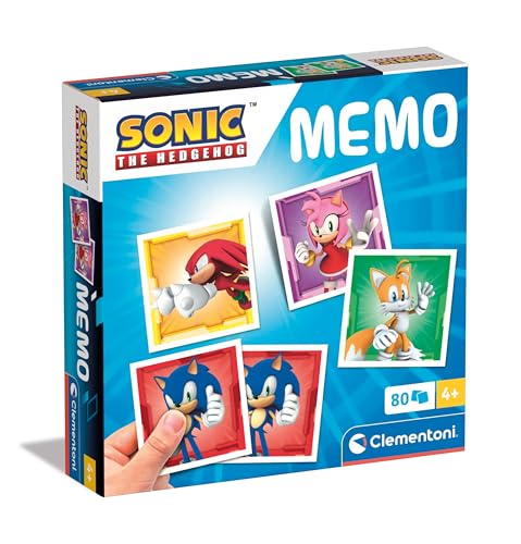 Clementoni Lernspiel Memo Sonic 80 Fliesen - Für Kinder 4-6 Jahre, Hergestellt In Italien 18303