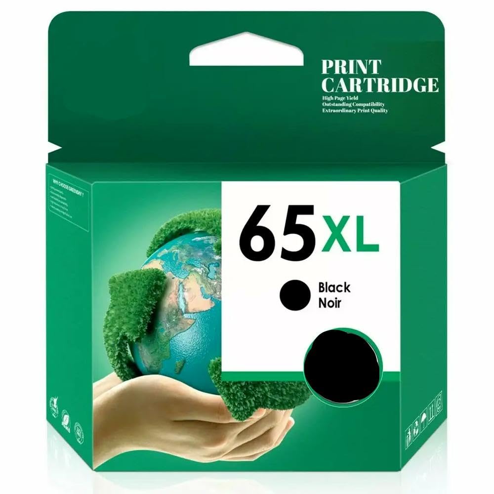 Cartucho de Tinta Negro 65 XL Compatible con HP Deskjet 2652 2655 3752 3755 5032 5010 5055