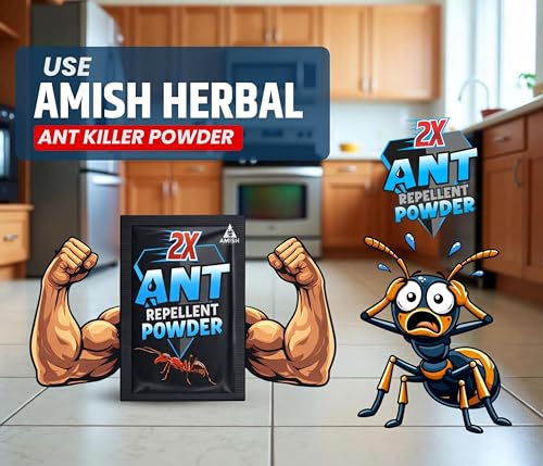 Image of Amish Ant Repellent Powder for Home & Kitchen Use | Odorless and Highly Effective Natural Ant Control Solution for Indoors & Outdoors - Pack of 4