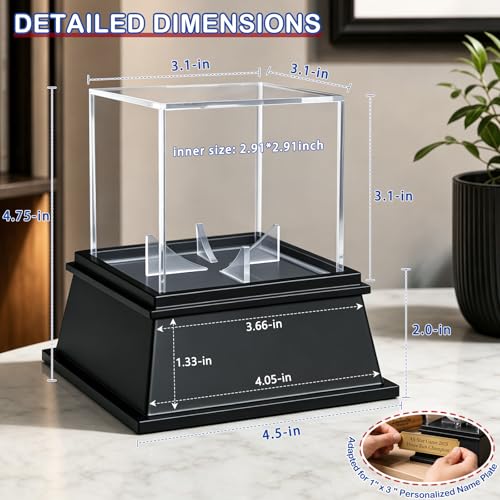 Image of KKU Baseball Display Case, Baseball Holder for Ball Display Cube Box, UV Protected Acrylic Baseball Storage Official Size Box , Memorabilia Display Case for Baseball, Pickleball, Tennis