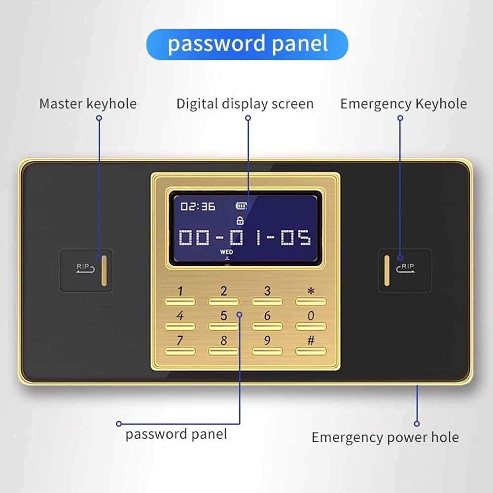 Caja Caja Fuerte De Alta Seguridad Combinación Digital Capacidad Muy Grande para Almacenar Objetos De Valor Cajas Fuertes para Documentos De Identificación, Documentos A4, Computadoras Portátiles,