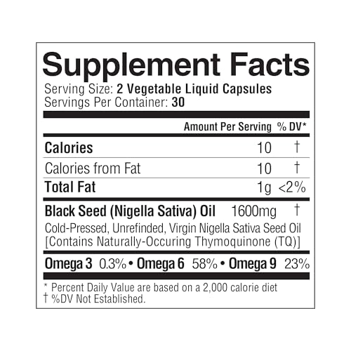 Image of Dr. HERBALIST Black Seed Oil Capsules 1600mg - Cold-Pressed Black Cumin Seed Oil, Nigella Sativa - 60 Easy-Swallow Vegetarian Softgels - Halal Black Cumin Oil Pills