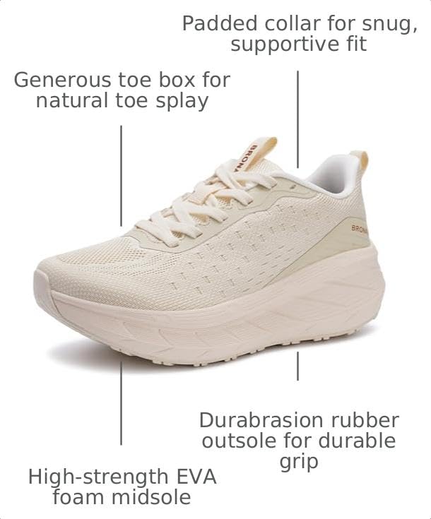 Image of BRONAX Womens High-Impact Cushion Thick Sole Wide Toe Box Shoes S600