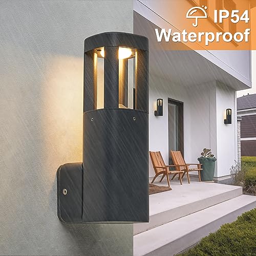 CELAVY Outdoor Wall Lights Mains Powered IP54 Modern Outside Light, Waterproof Porch Front Door Lamp Aluminium - Image 2