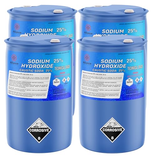 Sodium Hydroxide 25% Technical Grade - 4 x 55 Gallon Drums (220 Gallons)