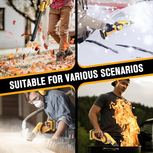 Image of HEINPRO Cordless Leaf Blower Compatible with Dewalt 20V Max Battery (Tool Only), Up to 200MPH Small Electric Leaf Blower, 3 Speeds Mode, Battery Powered Mini Leaf Blowers for Patio