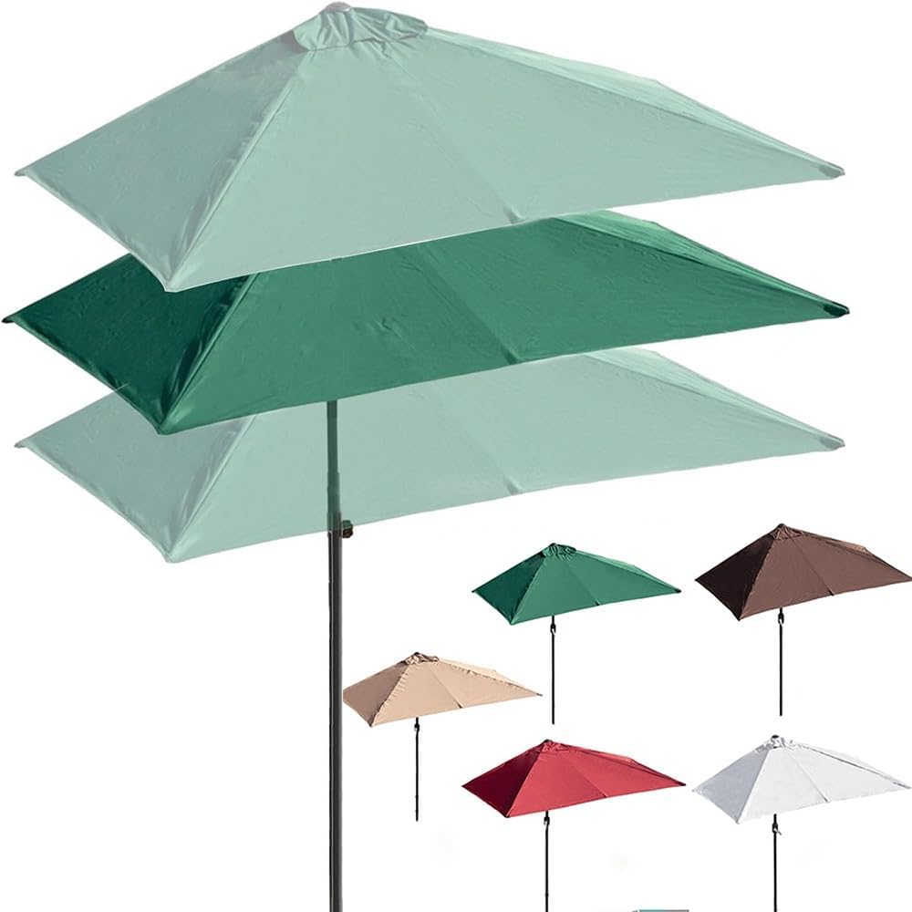 Half Patio Umbrella - UV Resistant Rectangular Wall-Mounted Umbrella for Balcony Deck & Table - Burgundy Canopy (250x130cm) - Ideal Outdoor Shade for Patios & Gardens