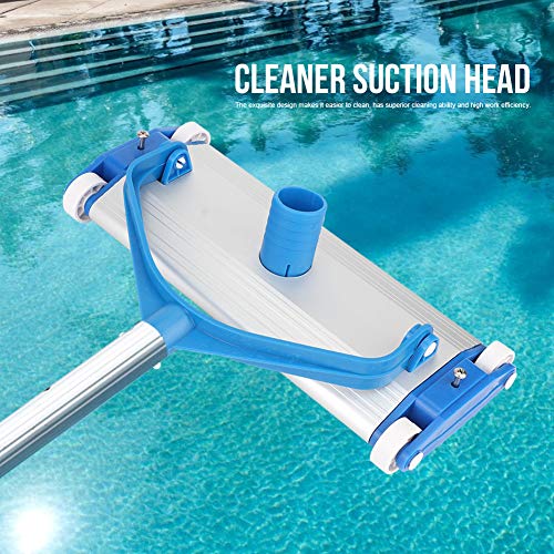 Junluck Cabeça de sucção de sujeira para piscina, escova de aspirador de pó de liga de alumínio, máq